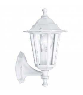 1 Light Outdoor Wall Lantern White IP44, E27 - 1