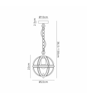 Vestal 22cm Extra Small Round Pendant 1 Light E27 French Gold-2