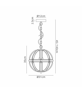 Vestal 31cm Small Round Pendant 1 Light E27 French Gold-2