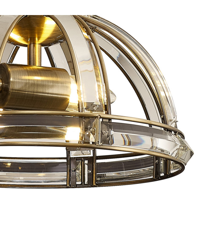 Vestal 30cm Small Dome Pendant 2 Light E27 Antique Brass-8