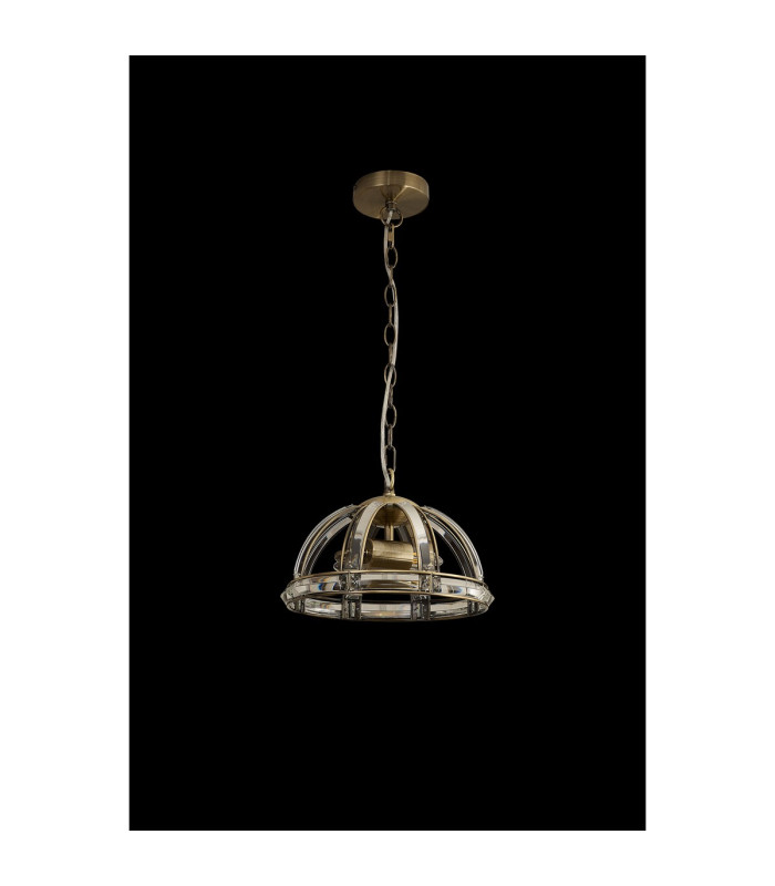 Vestal 30cm Small Dome Pendant 2 Light E27 Antique Brass-10