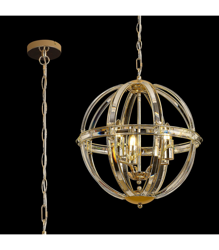 Vestal 41cm Medium Round Pendant 3 Light E27 French Gold-3