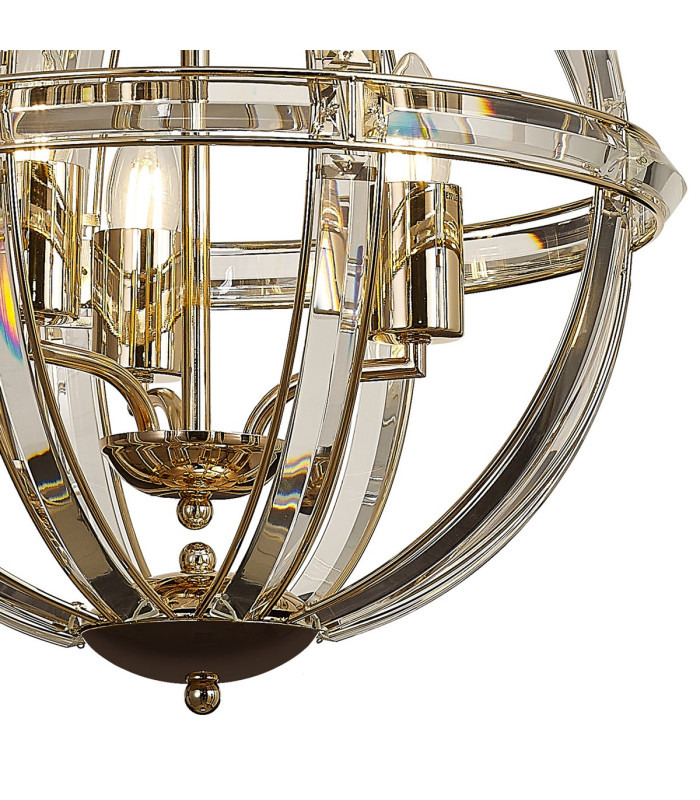 Vestal 41cm Medium Round Pendant 3 Light E27 French Gold-9