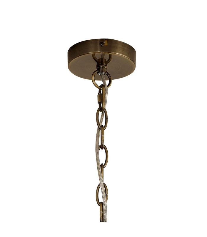 Vestal 48cm Round Drum Pendant/Semi Ceiling 5 Light E27 Antique Brass-7