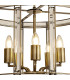 Vestal 48cm Round Drum Pendant/Semi Ceiling 5 Light E27 Antique Brass-9