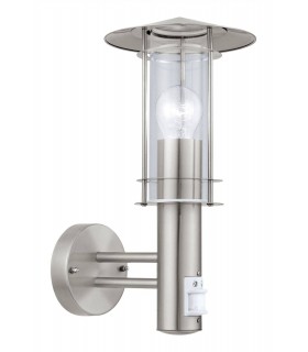 1 Light Outdoor Wall Light with PIR sensor Stainless Steel IP44, E27 - 1