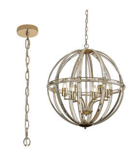 Vestal 62cm Large Round Pendant 6 Light E27 French Gold-1