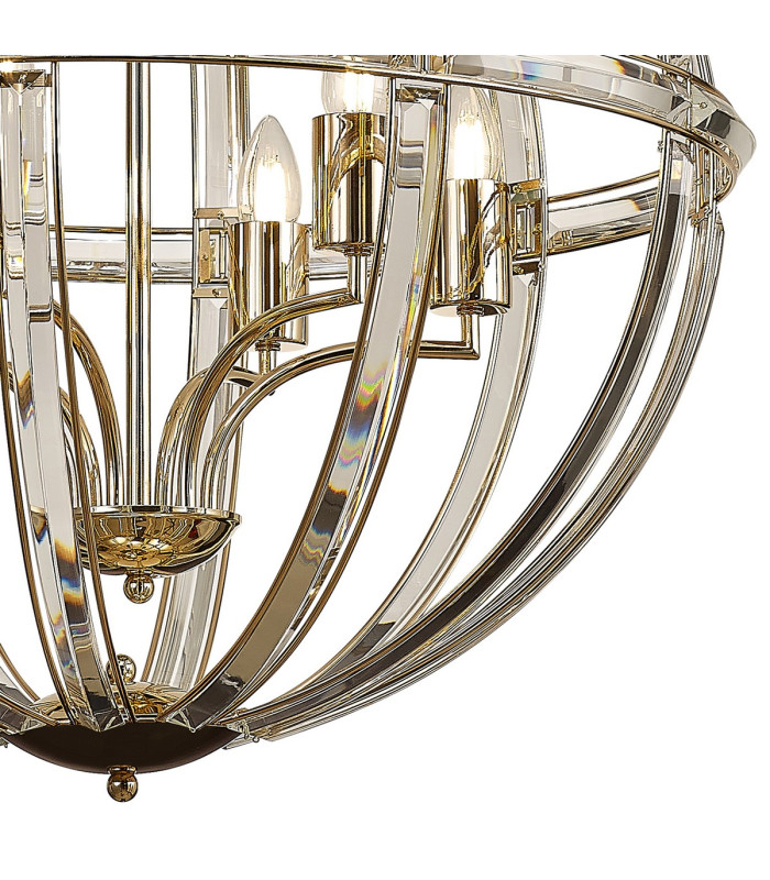 Vestal 62cm Large Round Pendant 6 Light E27 French Gold-9
