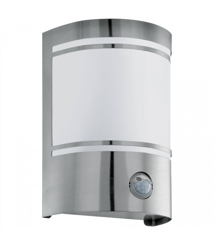 1 Light Outdoor Flush Wall Light with PIR Motion Sensor Stainless Steel IP44, E27 - 1