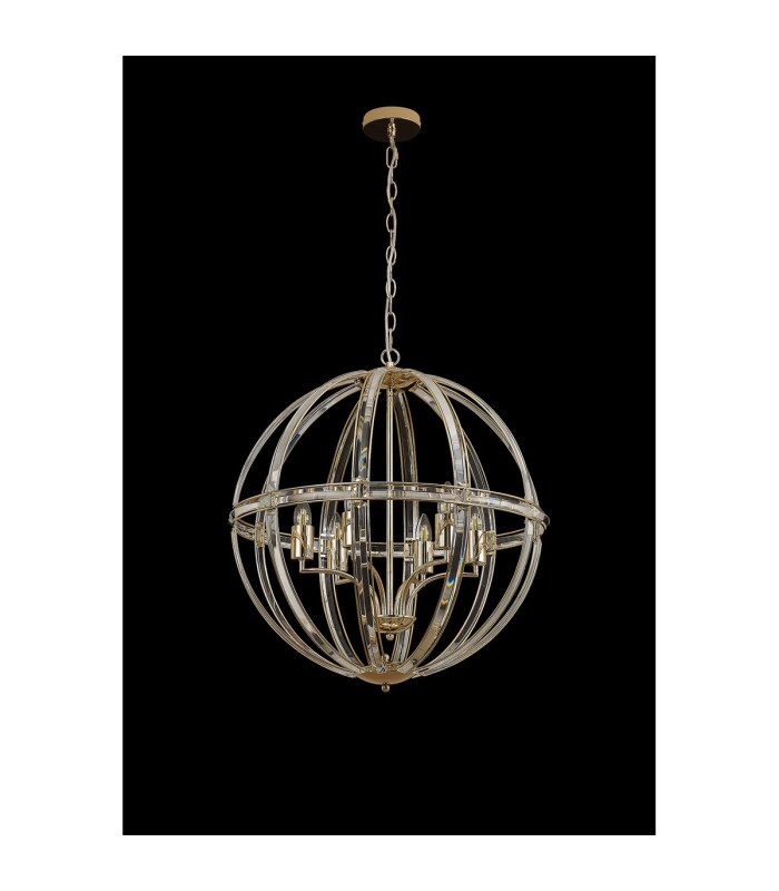 Vestal 62cm Large Round Pendant 6 Light E27 French Gold-11