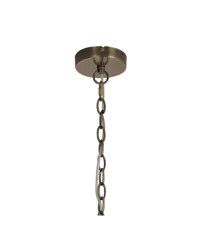 Vestal 38cm Small Round Column Pendant 6 Light E27 Antique Brass-5