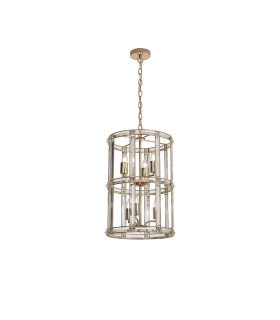 Vestal 38cm Small Round Column Pendant 6 Light E27 French Gold-1