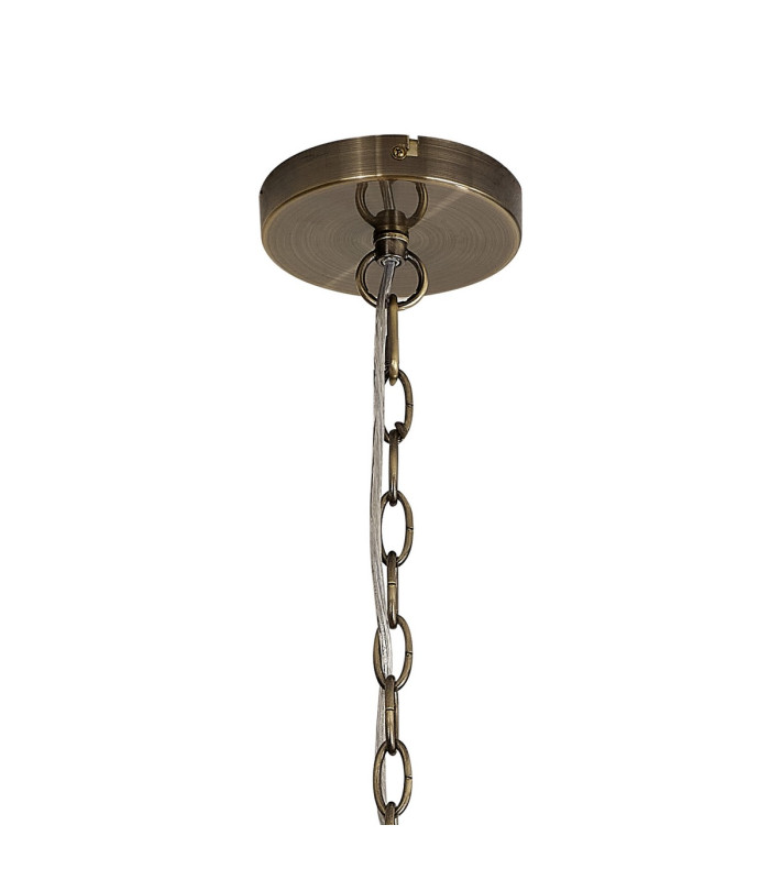 Vestal 45cm Medium Round Column Pendant 8 Light E27 Antique Brass-5