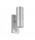 2 Light Outdoor Up Down Wall Light with PIR Motion Sensor Stainless Steel IP44, GU10 - 1