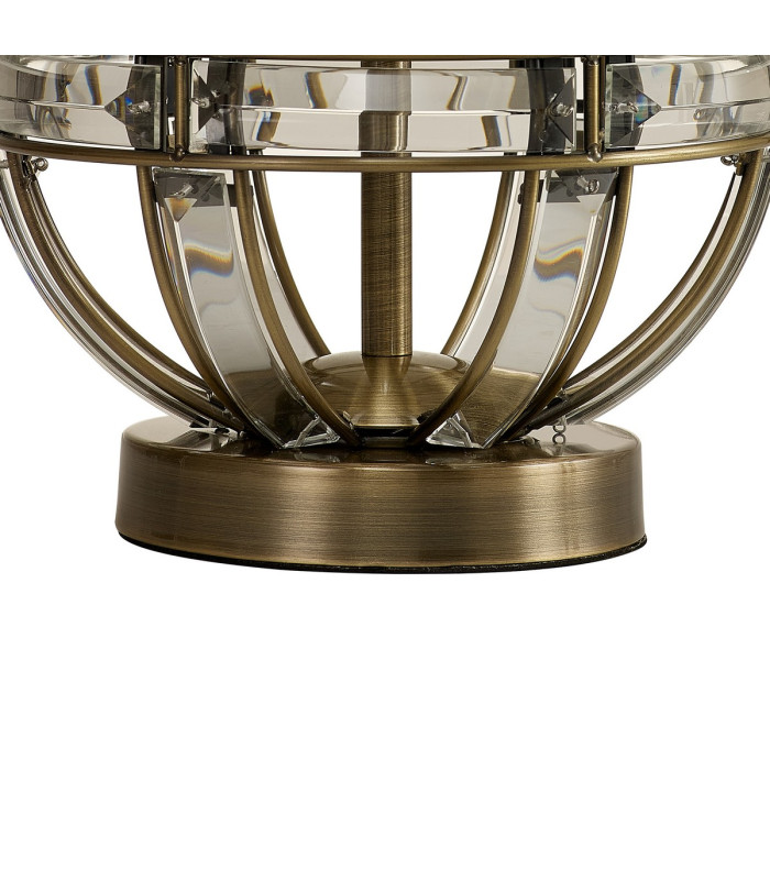 Vestal Round Crystal Table Lamp Without Shade 1 Light E27 Antique Brass-5