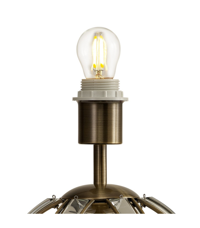 Vestal Round Crystal Table Lamp Without Shade 1 Light E27 Antique Brass-7