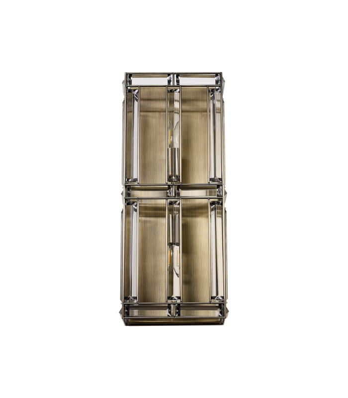 Vestal Rectangular Wall Light 2 Light E14 Antique Brass-4