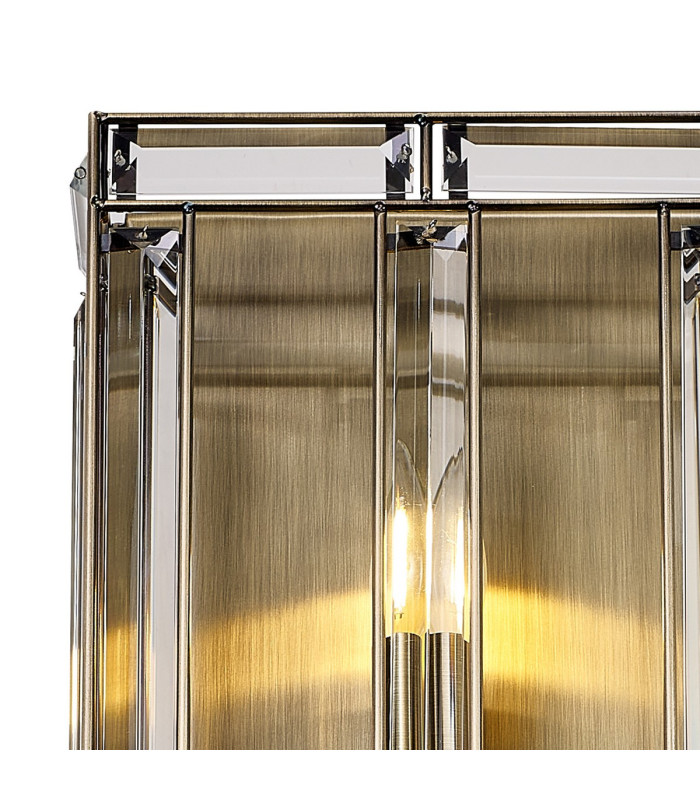 Vestal Rectangular Wall Light 2 Light E14 Antique Brass-7