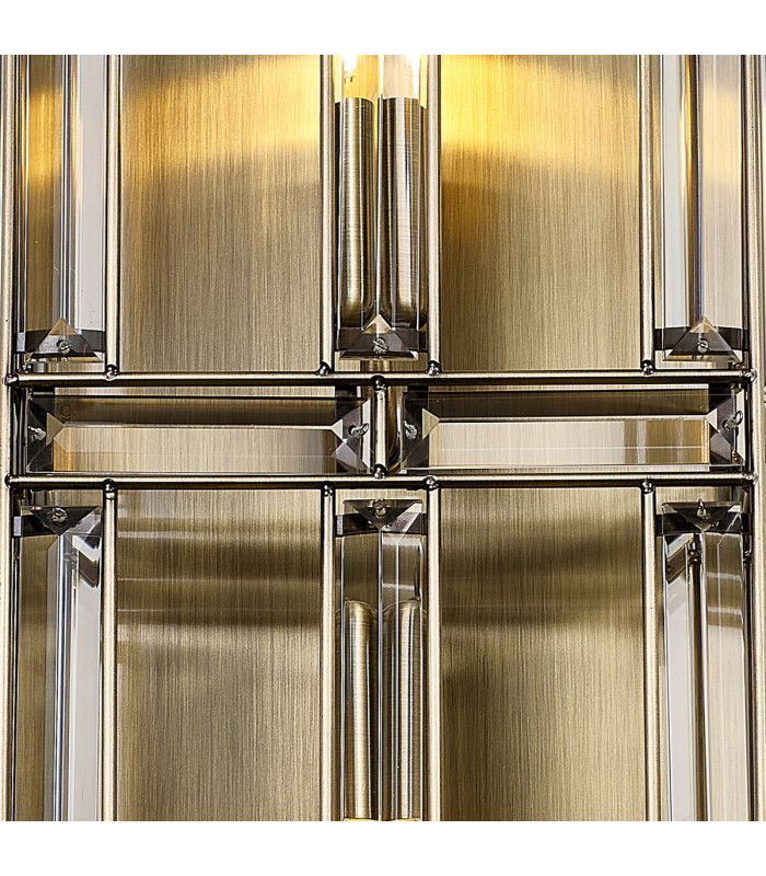 Vestal Rectangular Wall Light 2 Light E14 Antique Brass-8