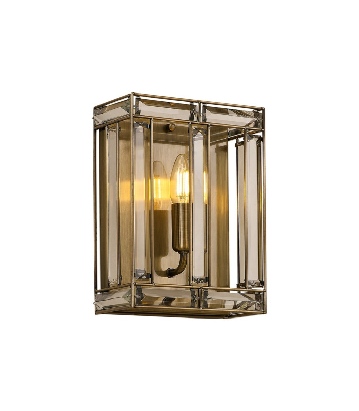Vestal Square Wall Light 1 Light E14 Antique Brass-7