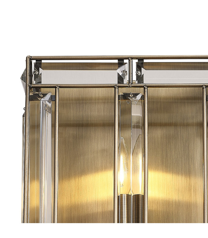 Vestal Square Wall Light 1 Light E14 Antique Brass-8