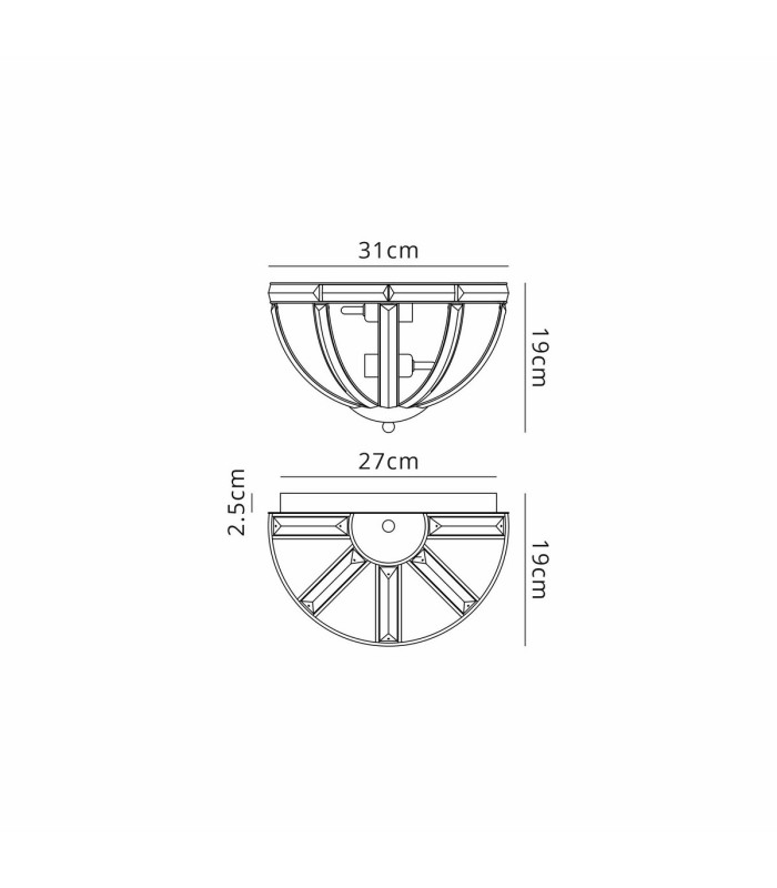 Vestal Wall Light 2 Light E14 Antique Brass-2