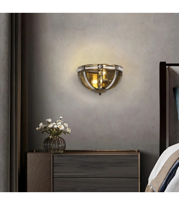 Vestal Wall Light 2 Light E14 Antique Brass-5