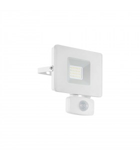 LED Outdoor Wall Flood Light with PIR Motion Sensor White IP44 - 1