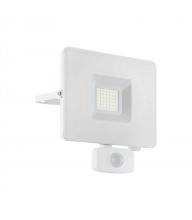 LED Outdoor Wall Flood Light with PIR Motion Sensor White IP44 - 1