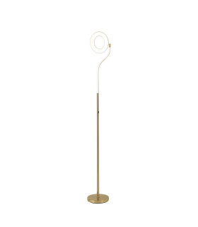 Colonie 2 Light Floor Lamp USB 2.1 mAh Socket 18+7W LED 3000K Touch Dimmer 2500lm Satin Gold -1
