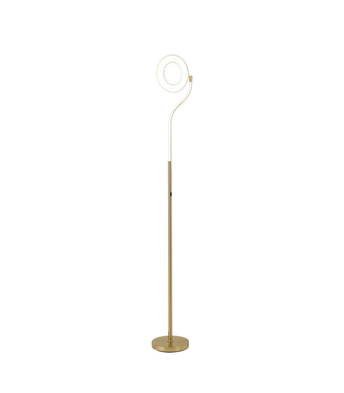 Colonie 2 Light Floor Lamp USB 2.1 mAh Socket 18+7W LED 3000K Touch Dimmer 2500lm Satin Gold -1