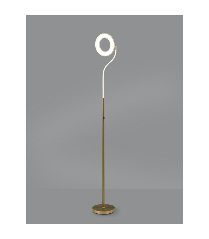 Colonie 2 Light Floor Lamp USB 2.1 mAh Socket 18+7W LED 3000K Touch Dimmer 2500lm Satin Gold -3