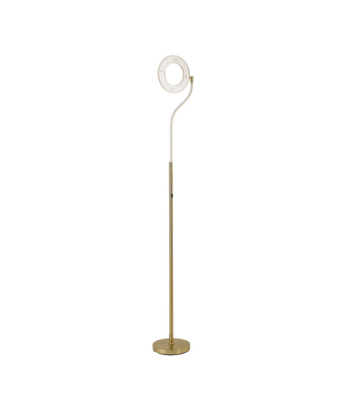 Colonie 2 Light Floor Lamp USB 2.1 mAh Socket 18+7W LED 3000K Touch Dimmer 2500lm Satin Gold -5