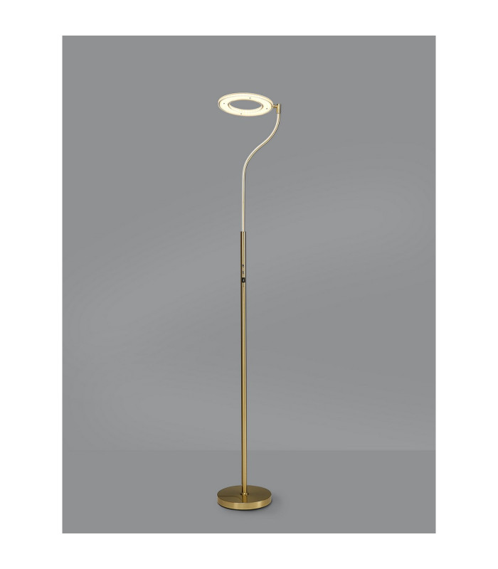 Colonie 2 Light Floor Lamp USB 2.1 mAh Socket 18+7W LED 3000K Touch Dimmer 2500lm Satin Gold -15