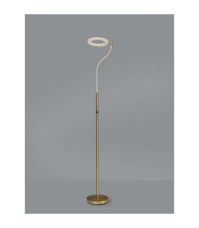 Colonie 2 Light Floor Lamp USB 2.1 mAh Socket 18+7W LED 3000K Touch Dimmer 2500lm Satin Gold -16