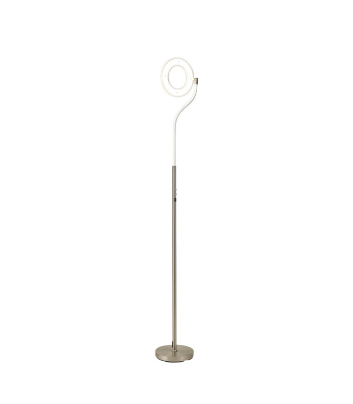 Colonie 2 Light Floor Lamp USB 2.1 mAh Socket 18+7W LED 3000K Touch Dimmer 2500lm Satin Nickel -1