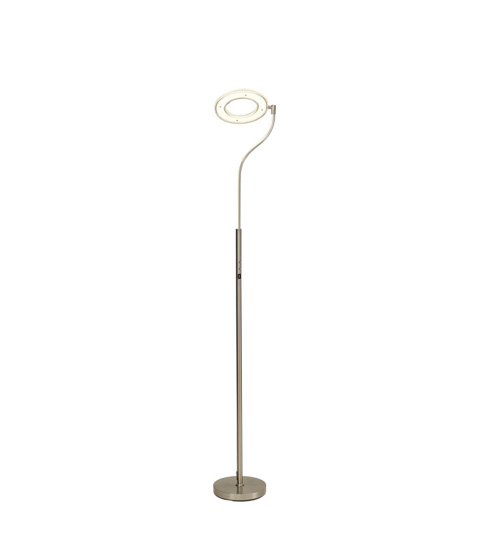 Colonie 2 Light Floor Lamp USB 2.1 mAh Socket 18+7W LED 3000K Touch Dimmer 2500lm Satin Nickel -5
