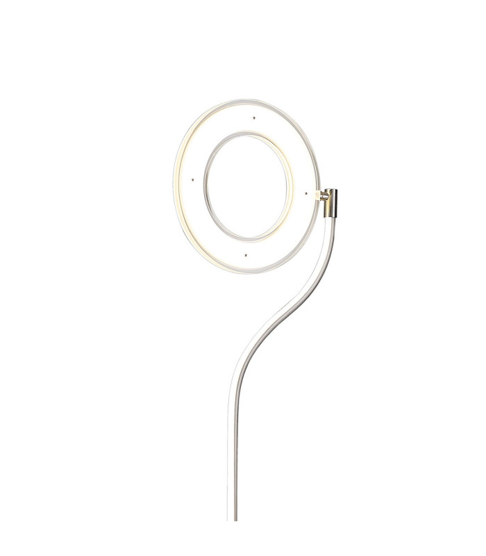Colonie 2 Light Floor Lamp USB 2.1 mAh Socket 18+7W LED 3000K Touch Dimmer 2500lm Satin Nickel -8