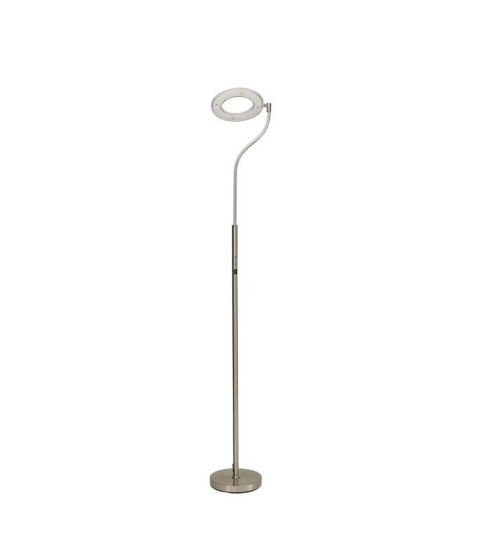 Colonie 2 Light Floor Lamp USB 2.1 mAh Socket 18+7W LED 3000K Touch Dimmer 2500lm Satin Nickel -9