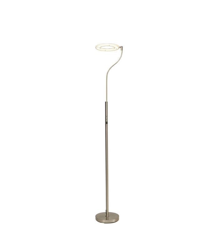 Colonie 2 Light Floor Lamp USB 2.1 mAh Socket 18+7W LED 3000K Touch Dimmer 2500lm Satin Nickel -10