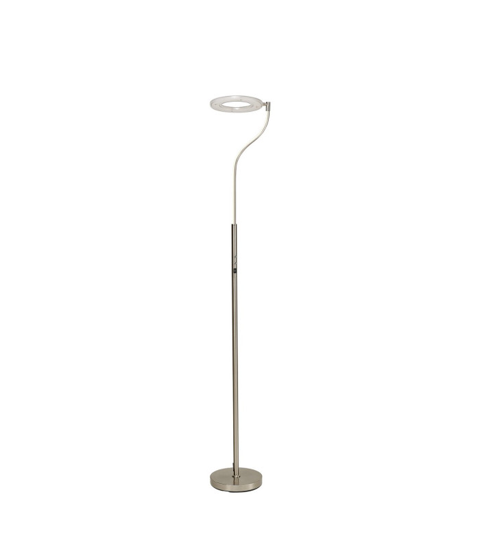 Colonie 2 Light Floor Lamp USB 2.1 mAh Socket 18+7W LED 3000K Touch Dimmer 2500lm Satin Nickel -11