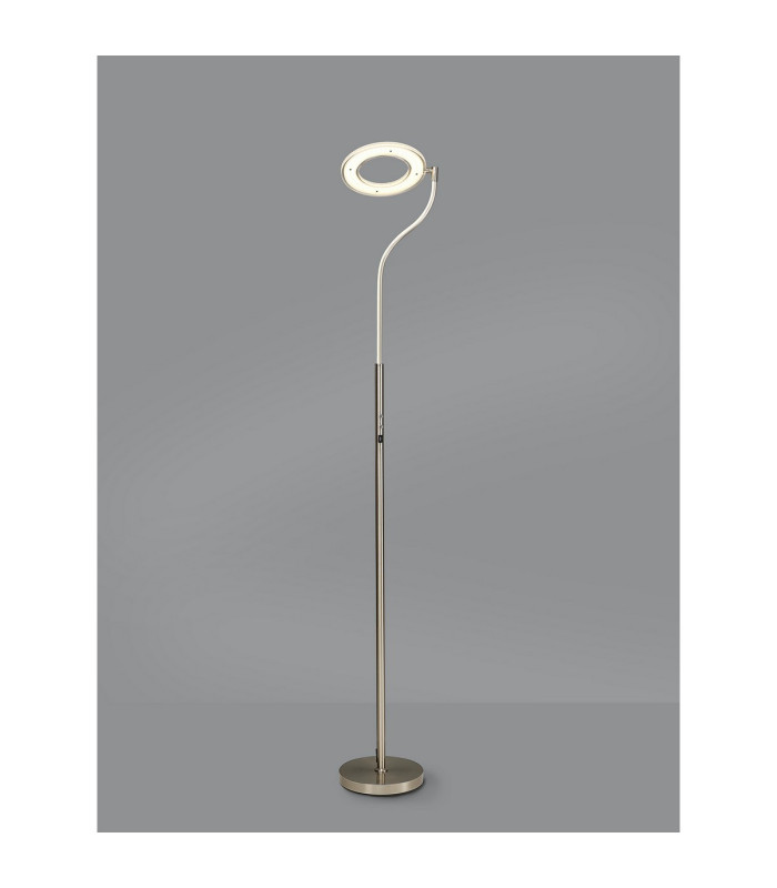 Colonie 2 Light Floor Lamp USB 2.1 mAh Socket 18+7W LED 3000K Touch Dimmer 2500lm Satin Nickel -14