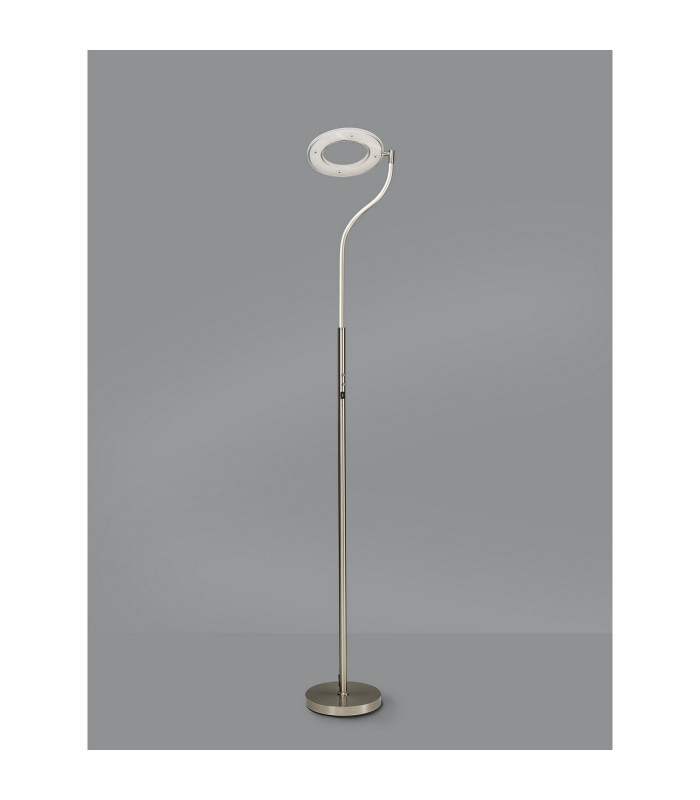 Colonie 2 Light Floor Lamp USB 2.1 mAh Socket 18+7W LED 3000K Touch Dimmer 2500lm Satin Nickel -15
