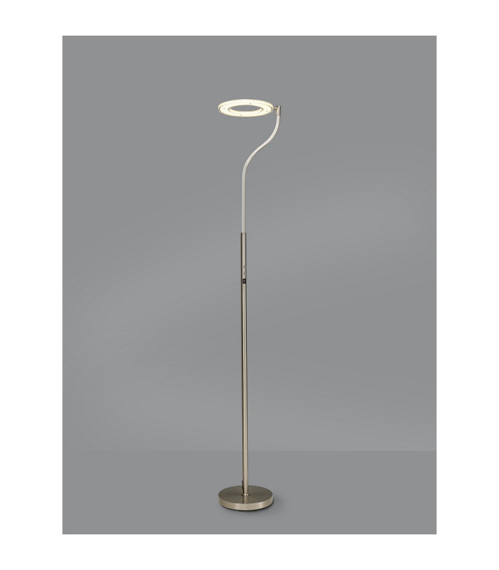 Colonie 2 Light Floor Lamp USB 2.1 mAh Socket 18+7W LED 3000K Touch Dimmer 2500lm Satin Nickel -16