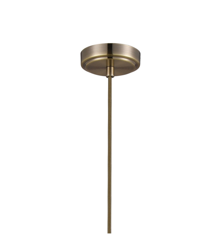 Glensfall 12.5cm Single Pendant 1 Light E14 IP44 Antique Brass/Clear-4