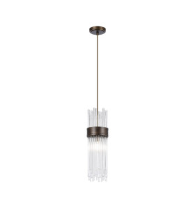 Glensfall 12.5cm Single Pendant 1 Light E14 IP44 Bronze/Clear-1
