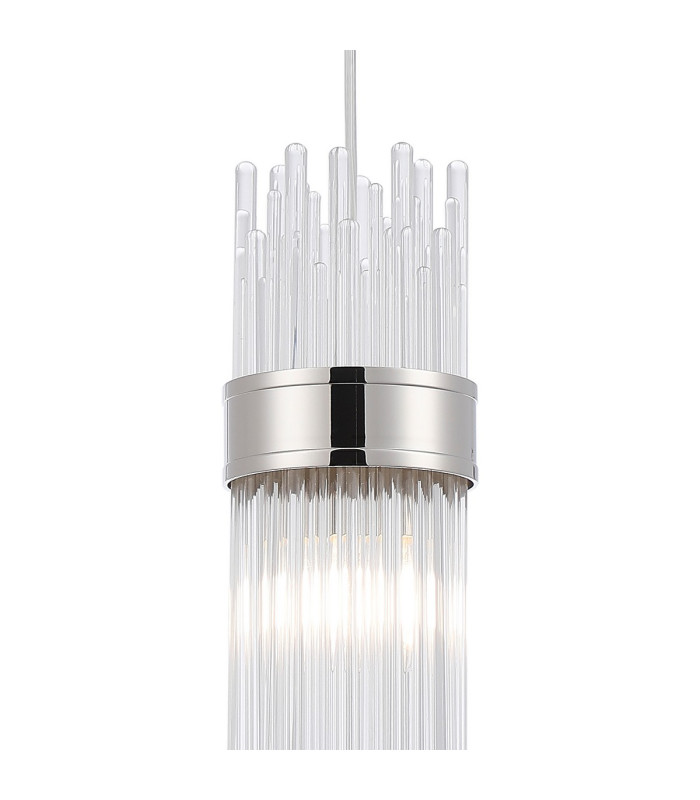 Glensfall 12.5cm Single Pendant 1 Light E14 IP44 Polished Nickel/Clear-6