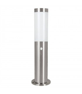 1 Light Outdoor Small Bollard Light with PIR Motion Sensor Stainless Steel IP44, E27 - 1