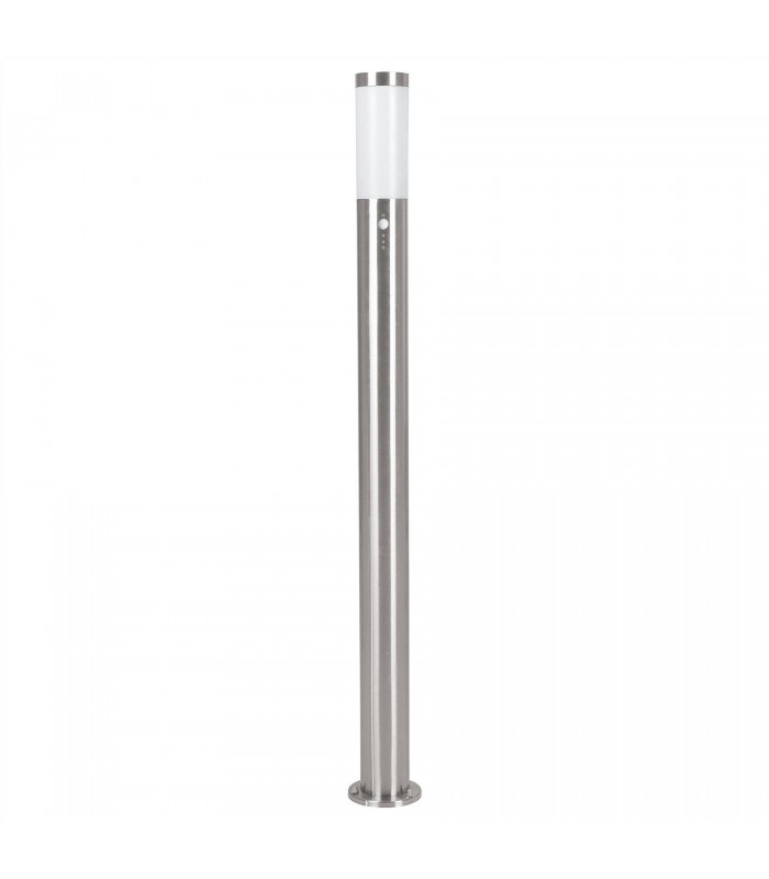 1 Light Outdoor Tall Bollard Light with PIR Motion Sensor Stainless Steel IP44, E27 - 1