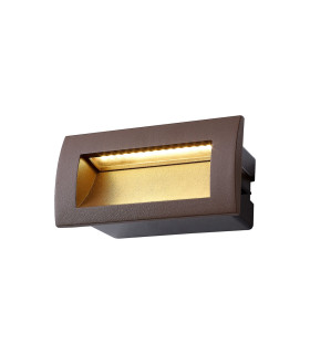 Ridgewood Recessed Rectangular Wall Lamp 1 x 3W LED 3000K 100lm IP65 Dark Brown -1